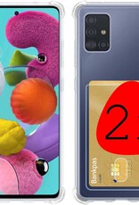 Hoes Geschikt voor Samsung A51 Hoesje Shock Proof Case Hoes - Hoesje Geschikt voor Samsung Galaxy A51 Hoes Cover Shockproof - Transparant - 2 Stuks