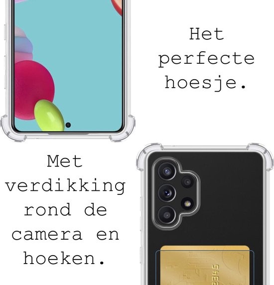 BASEY. Hoes Geschikt voor Samsung A52 Hoesje Shock Proof Case Hoes - Hoesje Geschikt voor Samsung Galaxy A52 Hoes Cover Shockproof - Transparant - 2 Stuks