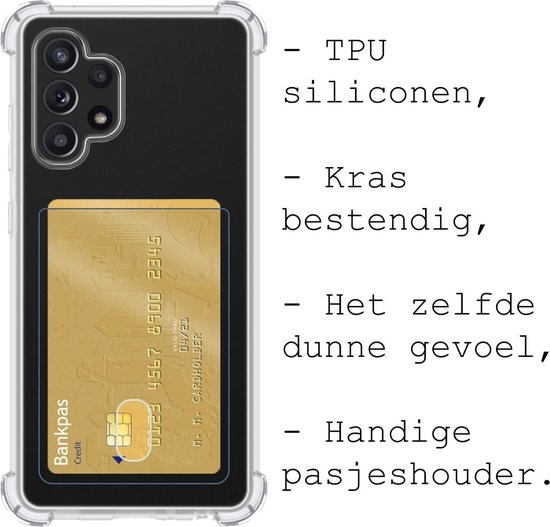 BASEY. Hoes Geschikt voor Samsung A52 Hoesje Shock Proof Case Hoes - Hoesje Geschikt voor Samsung Galaxy A52 Hoes Cover Shockproof - Transparant - 2 Stuks