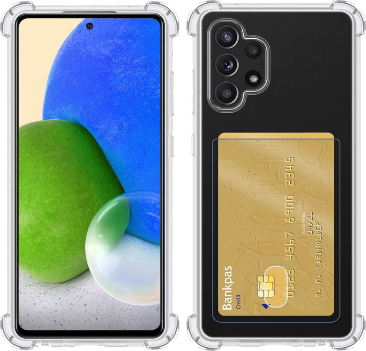 BASEY. Hoes Geschikt voor Samsung A72 Hoesje Shock Proof Case Hoes - Hoesje Geschikt voor Samsung Galaxy A72 Hoes Cover Shockproof - Transparant