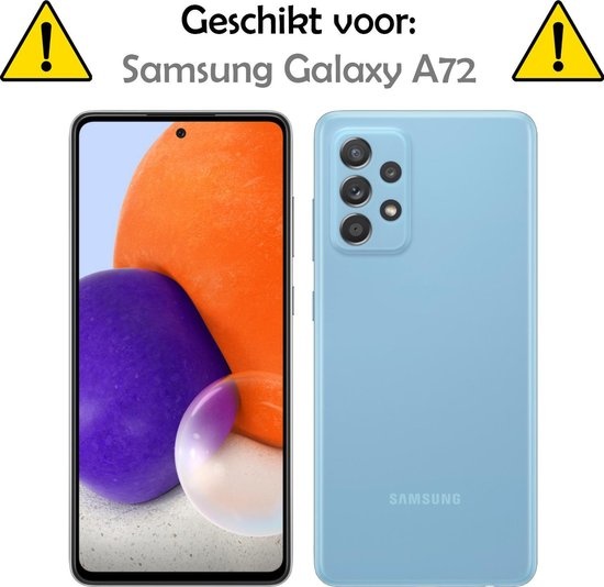 Hoes Geschikt voor Samsung A72 Hoesje Shock Proof Case Hoes - Hoesje Geschikt voor Samsung Galaxy A72 Hoes Cover Shockproof - Transparant