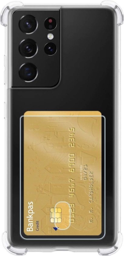 BASEY. Hoes Geschikt voor Samsung S21 Ultra Hoesje Shock Proof Case Hoes - Hoesje Geschikt voor Samsung Galaxy S21 Ultra Hoes Cover Shockproof - Transparant