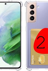 BASEY. Hoes Geschikt voor Samsung S21 Hoesje Shock Proof Case Hoes - Hoesje Geschikt voor Samsung Galaxy S21 Hoes Cover Shockproof - Transparant - 2 Stuks