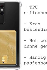 BASEY. Hoes Geschikt voor Samsung S21 Ultra Hoesje Shock Proof Case Hoes - Hoesje Geschikt voor Samsung Galaxy S21 Ultra Hoes Cover Shockproof - Transparant - 2 Stuks