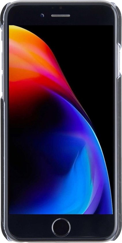 BASEY. Hoes Geschikt voor iPhone 8 Hoesje Marmer Case Marmeren Cover Hoes Hardcover - Zwart - 2 Stuks