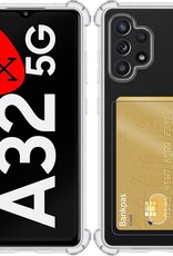 BASEY. Hoes Geschikt voor Samsung A32 5G Hoesje Shock Proof Case Hoes - Hoesje Geschikt voor Samsung Galaxy A32 5G Hoes Cover Shockproof - Transparant - 2 Stuks