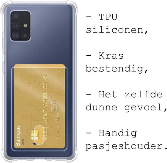 BASEY. Hoes Geschikt voor Samsung A71 Hoesje Shock Proof Case Hoes - Hoesje Geschikt voor Samsung Galaxy A71 Hoes Cover Shockproof - Transparant - 2 Stuks