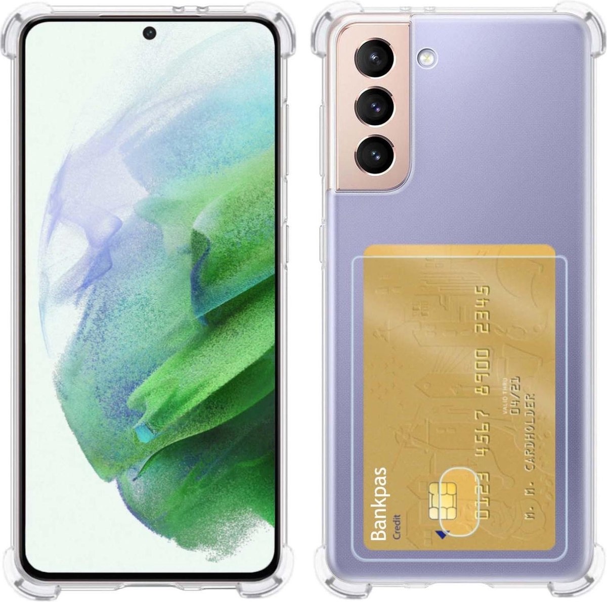 BASEY. Hoes Geschikt voor Samsung S21 Plus Hoesje Shock Proof Case Hoes - Hoesje Geschikt voor Samsung Galaxy S21 Plus Hoes Cover Shockproof - Transparant