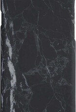 BASEY. Hoes Geschikt voor iPhone SE 2020 Hoesje Marmer Case Marmeren Cover Hoes Hardcover - Zwart - 2 Stuks