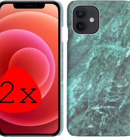BASEY. BASEY. - 2x - iPhone 11 hoesje marmer - Groen