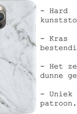 BASEY. Hoes Geschikt voor iPhone 11 Pro Max Hoesje Marmer Case Marmeren Cover Hoes Hardcover - Wit - 2 Stuks