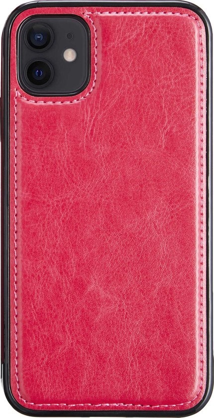 BASEY. Hoes Geschikt voor iPhone 11 Hoesje Bookcase Hoes 2-in-1 Cover - Hoesje Geschikt voor iPhone 11 Hoes 2-in-1 Hoesje Case - Rood