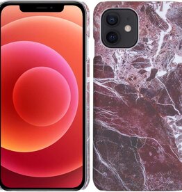 BASEY. BASEY. iPhone 12 Mini hoesje marmer - Rood