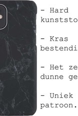 BASEY. Hoes Geschikt voor iPhone 12 Hoesje Marmer Case Marmeren Cover Hoes Hardcover - Wit