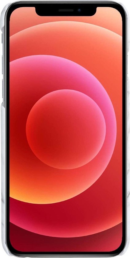 BASEY. Hoes Geschikt voor iPhone 12 Pro Hoesje Marmer Case Marmeren Cover Hoes Hardcover - Wit