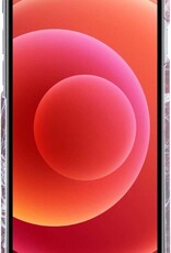 BASEY. Hoes Geschikt voor iPhone 12 Pro Hoesje Marmer Case Marmeren Cover Hoes Hardcover - Rood