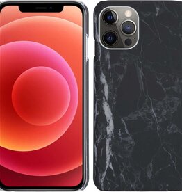 BASEY. BASEY. iPhone 12 Pro Max hoesje marmer - Zwart