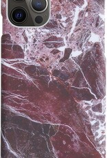 BASEY. Hoes Geschikt voor iPhone 12 Pro Max Hoesje Marmer Case Marmeren Cover Hoes Hardcover - Rood