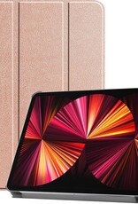 BASEY. Hoesje Geschikt voor iPad Pro 2021 (11 inch) Hoes Case Tablet Hoesje Tri-fold - Hoes Geschikt voor iPad Pro 11 inch (2021) Hoesje Hard Cover Bookcase Hoes - Rosé goud
