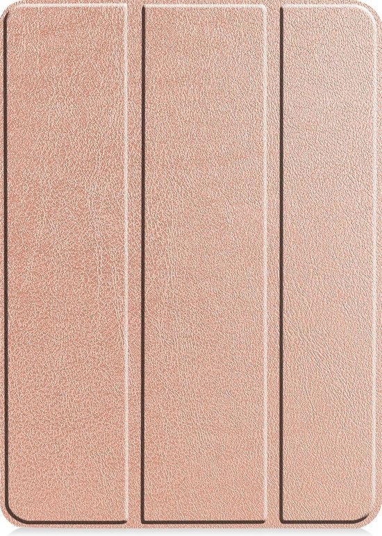 BASEY. Hoesje Geschikt voor iPad Pro 2021 (11 inch) Hoes Case Tablet Hoesje Tri-fold - Hoes Geschikt voor iPad Pro 11 inch (2021) Hoesje Hard Cover Bookcase Hoes - Rosé goud