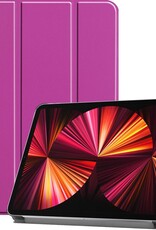 BASEY. Hoesje Geschikt voor iPad Pro 2021 (11 inch) Hoes Case Tablet Hoesje Tri-fold - Hoes Geschikt voor iPad Pro 11 inch (2021) Hoesje Hard Cover Bookcase Hoes - Paars