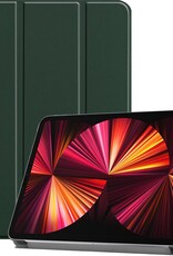 BASEY. Hoesje Geschikt voor iPad Pro 2021 (11 inch) Hoes Case Tablet Hoesje Tri-fold - Hoes Geschikt voor iPad Pro 11 inch (2021) Hoesje Hard Cover Bookcase Hoes - Donkergroen