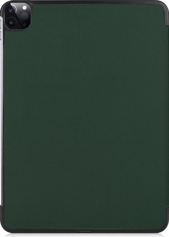 BASEY. Hoesje Geschikt voor iPad Pro 2021 (11 inch) Hoes Case Tablet Hoesje Tri-fold - Hoes Geschikt voor iPad Pro 11 inch (2021) Hoesje Hard Cover Bookcase Hoes - Donkergroen