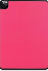 BASEY. Hoesje Geschikt voor iPad Pro 2021 (11 inch) Hoes Case Tablet Hoesje Tri-fold - Hoes Geschikt voor iPad Pro 11 inch (2021) Hoesje Hard Cover Bookcase Hoes - Donkerroze