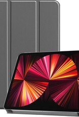 BASEY. Hoesje Geschikt voor iPad Pro 2021 (11 inch) Hoes Case Tablet Hoesje Tri-fold - Hoes Geschikt voor iPad Pro 11 inch (2021) Hoesje Hard Cover Bookcase Hoes - Grijs