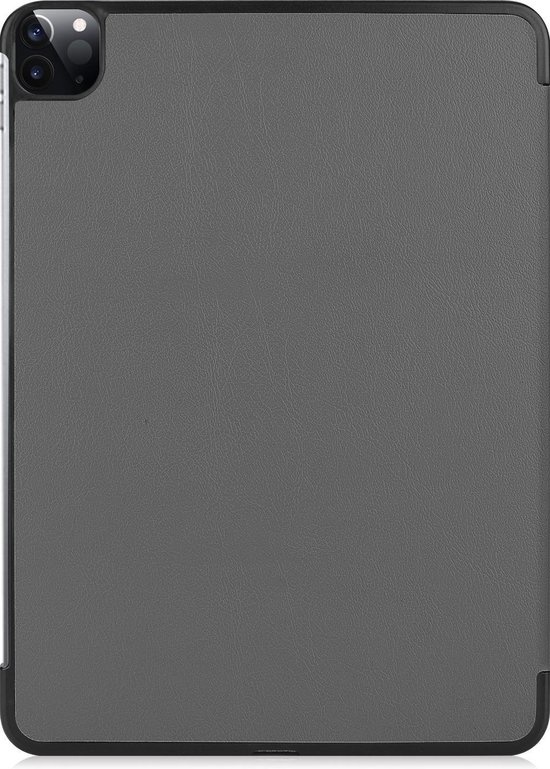 BASEY. Hoesje Geschikt voor iPad Pro 2021 (11 inch) Hoes Case Tablet Hoesje Tri-fold - Hoes Geschikt voor iPad Pro 11 inch (2021) Hoesje Hard Cover Bookcase Hoes - Grijs