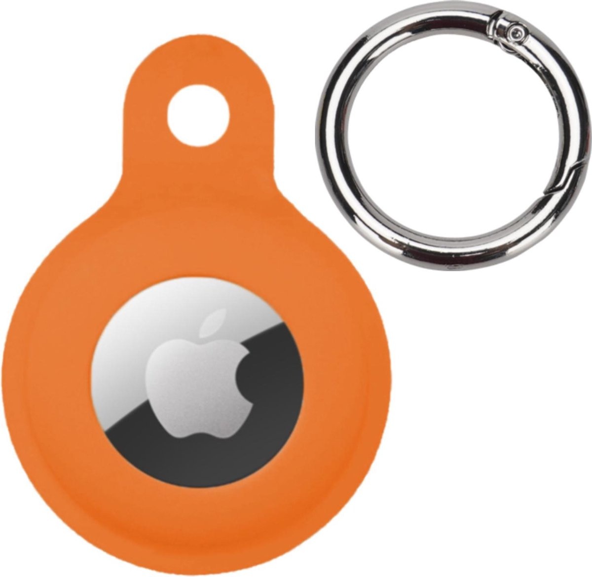 BASEY. Hoesje Geschikt voor Apple AirTag Hoesje Case Hoesje Geschikt voor Apple AirTag Sleutelhanger Siliconen Hoes - Oranje