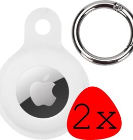 BASEY. 2 PACK - BASEY. AirTag Hoesje Siliconen - Wit