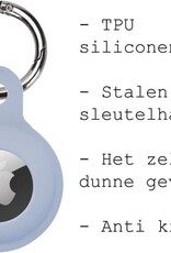 BASEY. Hoesje Geschikt voor Apple AirTag Hoesje Case Hoesje Geschikt voor Apple AirTag Sleutelhanger Siliconen Hoes - Grijsblauw - 2 Stuks