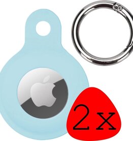 BASEY. 2 PACK - BASEY. AirTag Hoesje Siliconen - Lichtblauw