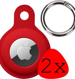 BASEY. 2 PACK - BASEY. AirTag Hoesje Siliconen - Donkerrood