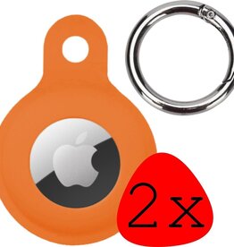 BASEY. 2 PACK - BASEY. AirTag Hoesje Siliconen - Oranje