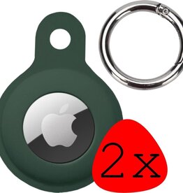 BASEY. 2 PACK - BASEY. AirTag Hoesje Siliconen - Donkergroen