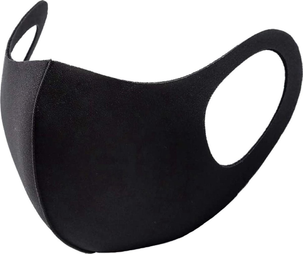 BASEY. Wasbaar Mondkapje Zwart Wasbaar Mondmasker Elastisch Mondkapjes