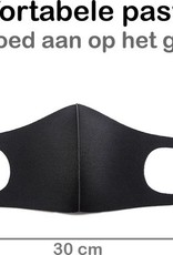 BASEY. Wasbaar Mondkapje Zwart Wasbaar Mondmasker Elastisch Mondkapjes - 3 stuks