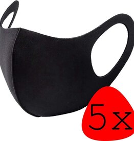 BASEY. BASEY. Wasbaar mondmasker - Zwart - 5 PACK