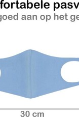 BASEY. Wasbaar Mondkapje Blauw Wasbaar Mondmasker Elastisch Mondkapjes - 4 stuks