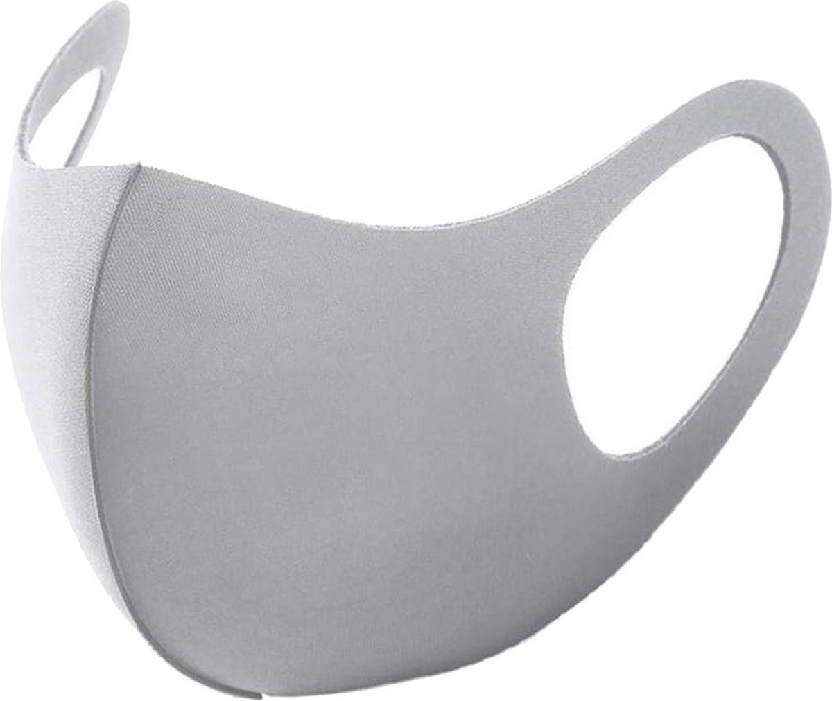BASEY. Wasbaar Mondkapje Grijs Wasbaar Mondmasker Elastisch Mondkapjes