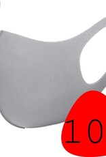 BASEY. Wasbaar Mondkapje Grijs Wasbaar Mondmasker Elastisch Mondkapjes - 10 stuks
