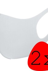 BASEY. Wasbaar Mondkapje Wit Wasbaar Mondmasker Elastisch Mondkapjes - 2 stuks