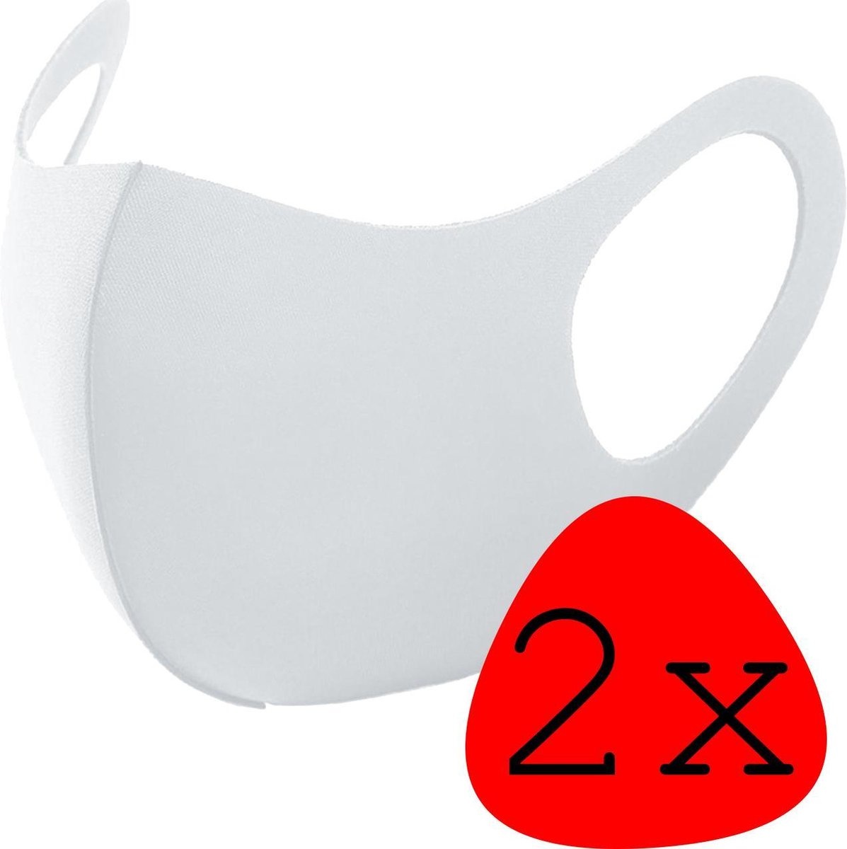 BASEY. Wasbaar Mondkapje Wit Wasbaar Mondmasker Elastisch Mondkapjes - 2 stuks