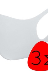 BASEY. Wasbaar Mondkapje Wit Wasbaar Mondmasker Elastisch Mondkapjes - 3 stuks