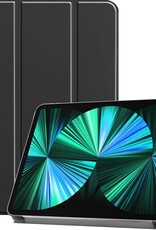 BASEY. Hoesje Geschikt voor iPad Pro 2021 (12,9 inch) Hoes Case Tablet Hoesje Tri-fold - Hoes Geschikt voor iPad Pro 12,9 inch (2021) Hoesje Hard Cover Bookcase Hoes - Zwart