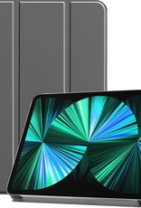 BASEY. Hoesje Geschikt voor iPad Pro 2021 (12,9 inch) Hoes Case Tablet Hoesje Tri-fold - Hoes Geschikt voor iPad Pro 12,9 inch (2021) Hoesje Hard Cover Bookcase Hoes - Grijs