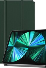 BASEY. Hoesje Geschikt voor iPad Pro 2021 (12,9 inch) Hoes Case Tablet Hoesje Tri-fold - Hoes Geschikt voor iPad Pro 12,9 inch (2021) Hoesje Hard Cover Bookcase Hoes - Donkergroen
