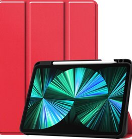 BASEY. BASEY. iPad Pro 12.9 inch (2021) Hoesje Bookcase met uitsparing Apple Pencil - Rood